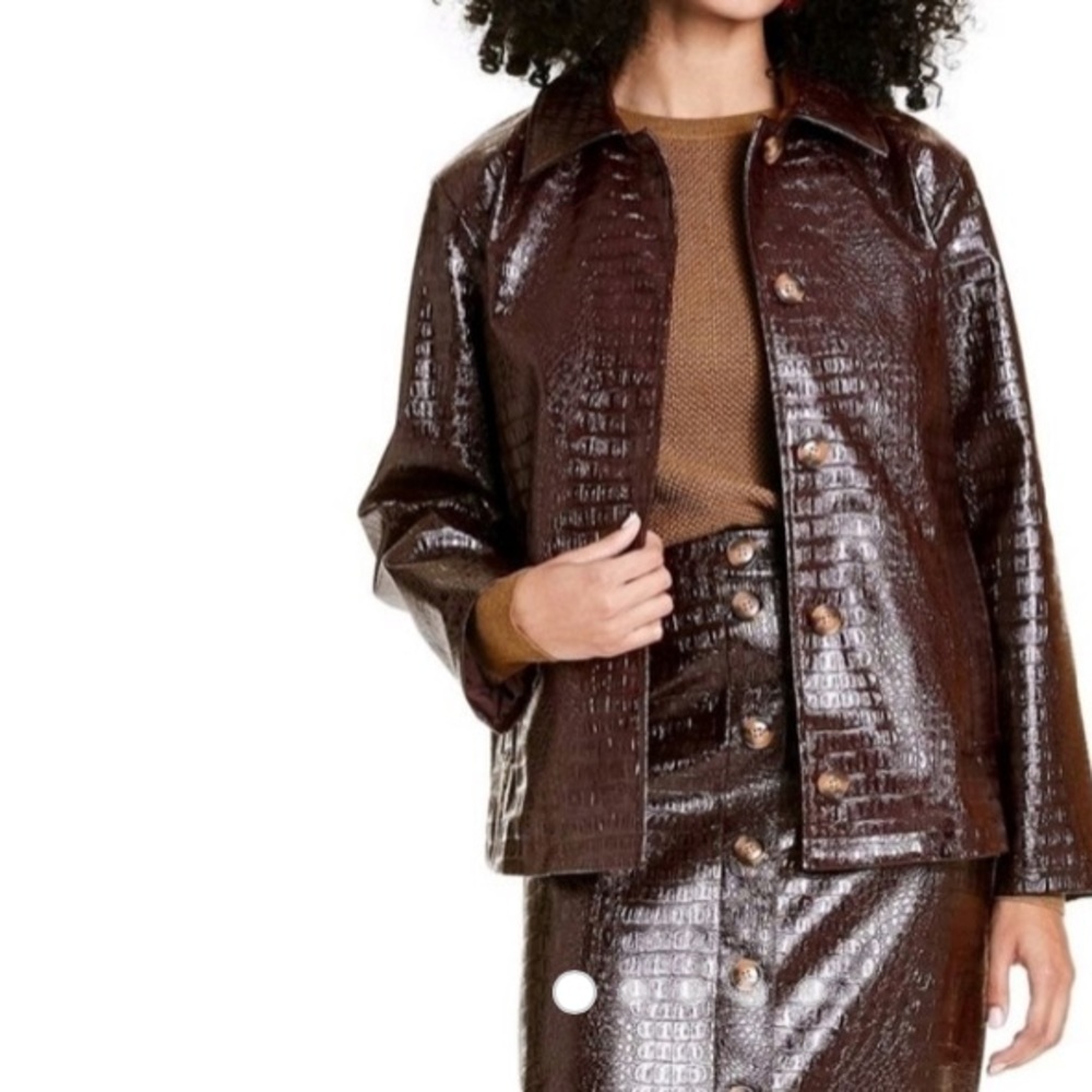 Women’s Faux Leather Texture Jacket - Rachel Comey x Target Dark Brown